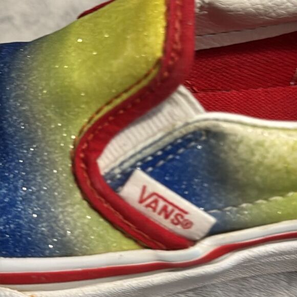 Vans Kids Slip-On Sneakers - Red, Blue, Yellow Blend - Picture 8 of 10